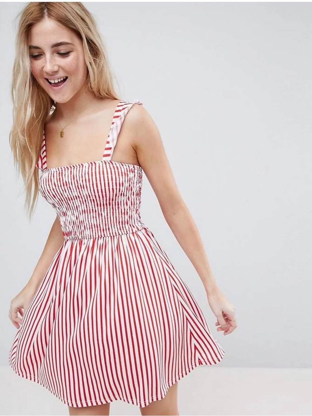 ASOS Red and White Striped Dress, Sz 12
